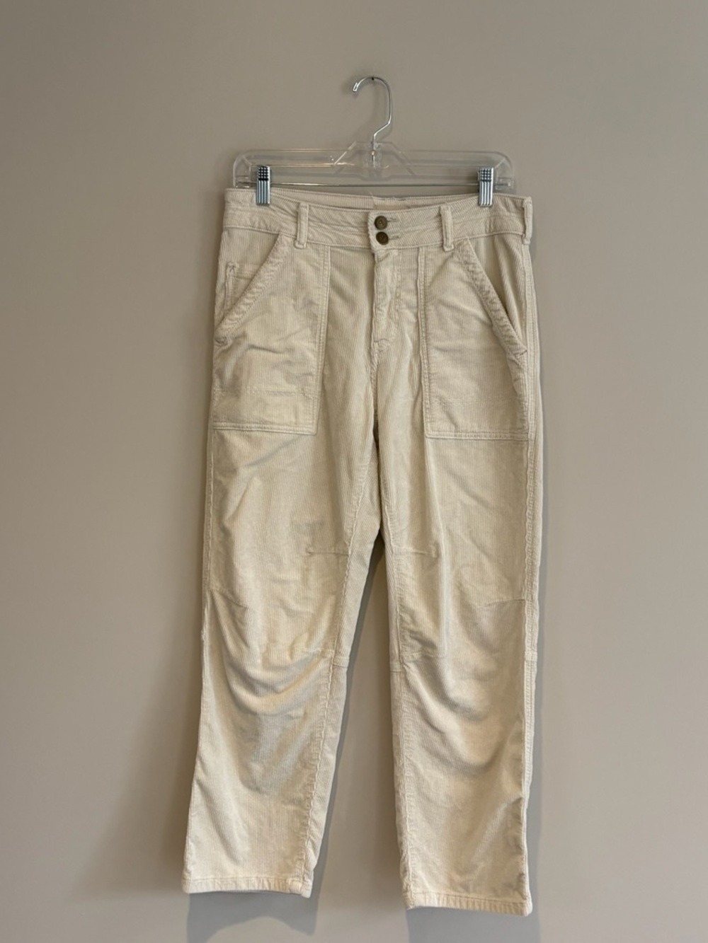 Pilcro Straight Leg Corduroy Pants in Ivory Size 27